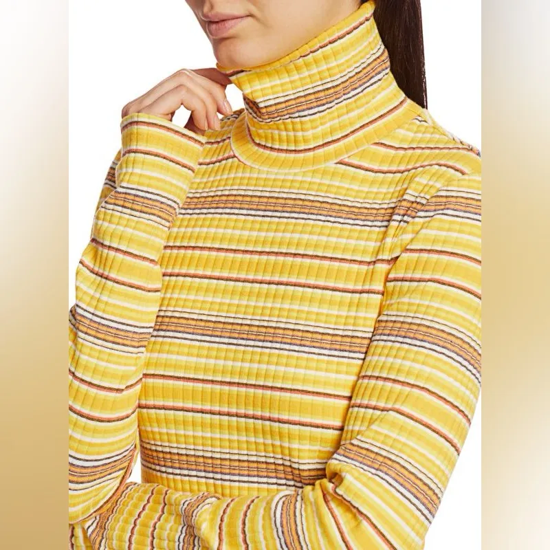 STAUD Liza Striped Ribbed Sweater Midi Dress Size M - Image 2