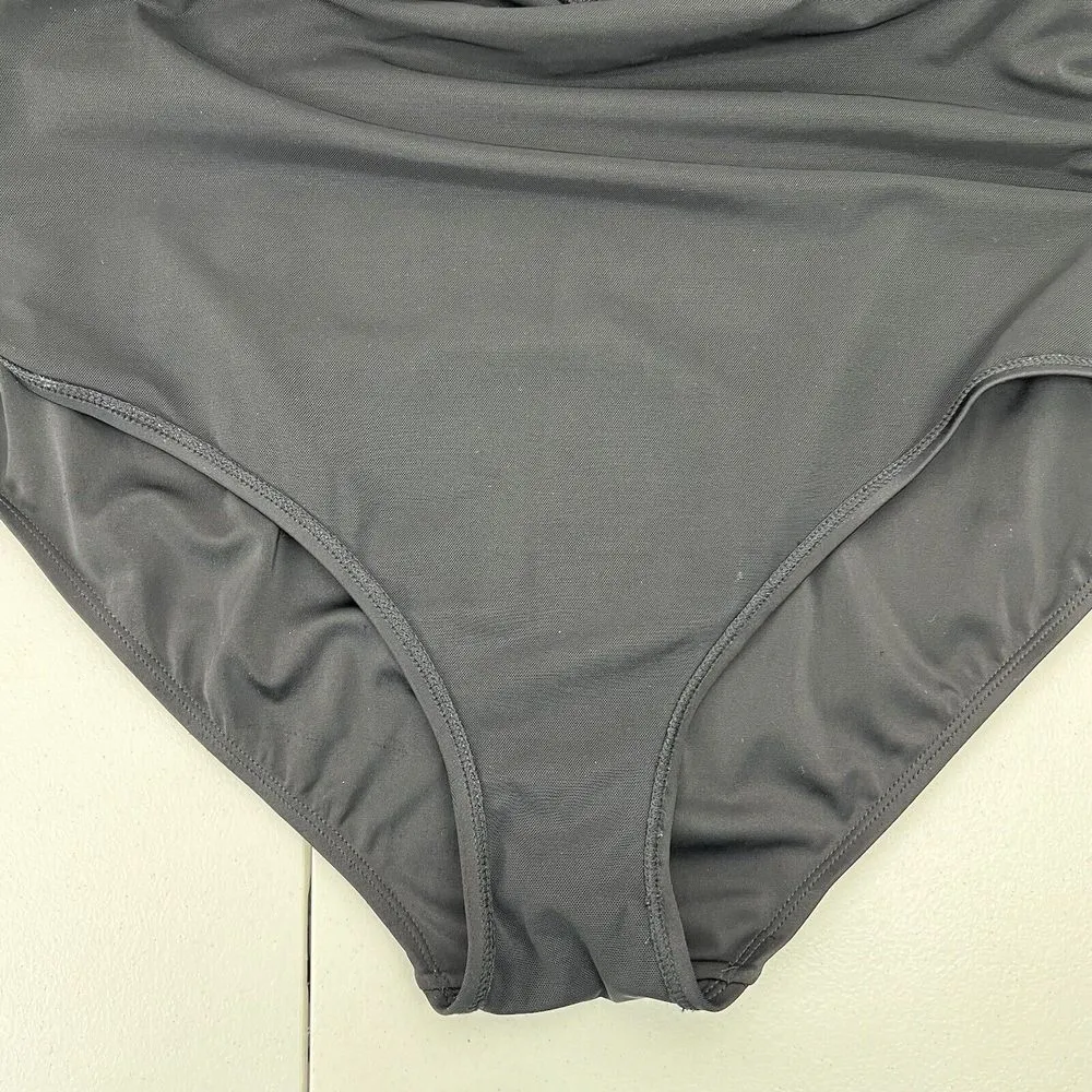 Torrid Plus Size 2 2X D/DD Black Underwire Long Mesh Overlay Swim Dress Swimsuit - Image 16