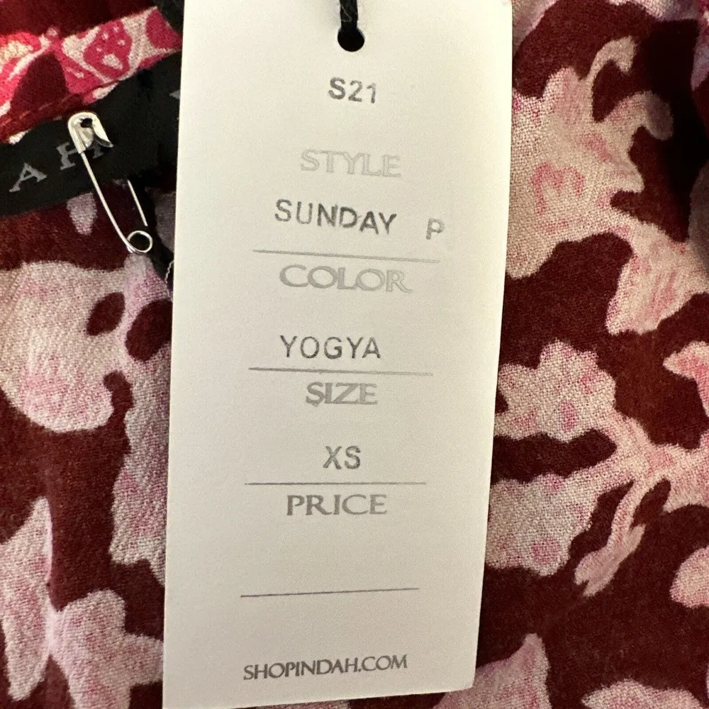 Indah Womens Sunday Playsuit Romper XS Yogya Red Pink Floral Belted - Image 8