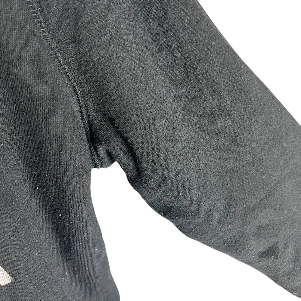 Victoria's Secret PINK XS Full Zip Hoodie Sweatshirt Black Silver Logo Fur Lined - Image 3