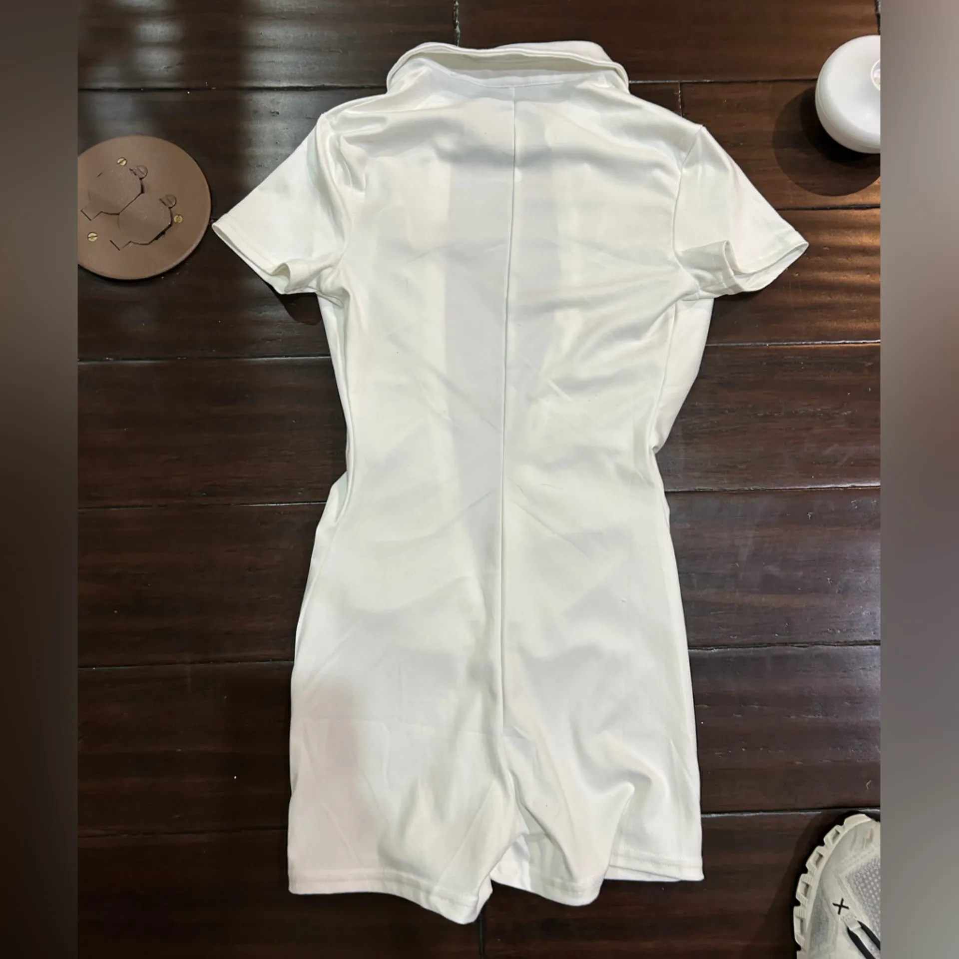 Adika Elegant White Ruched Shortall XS - Image 2