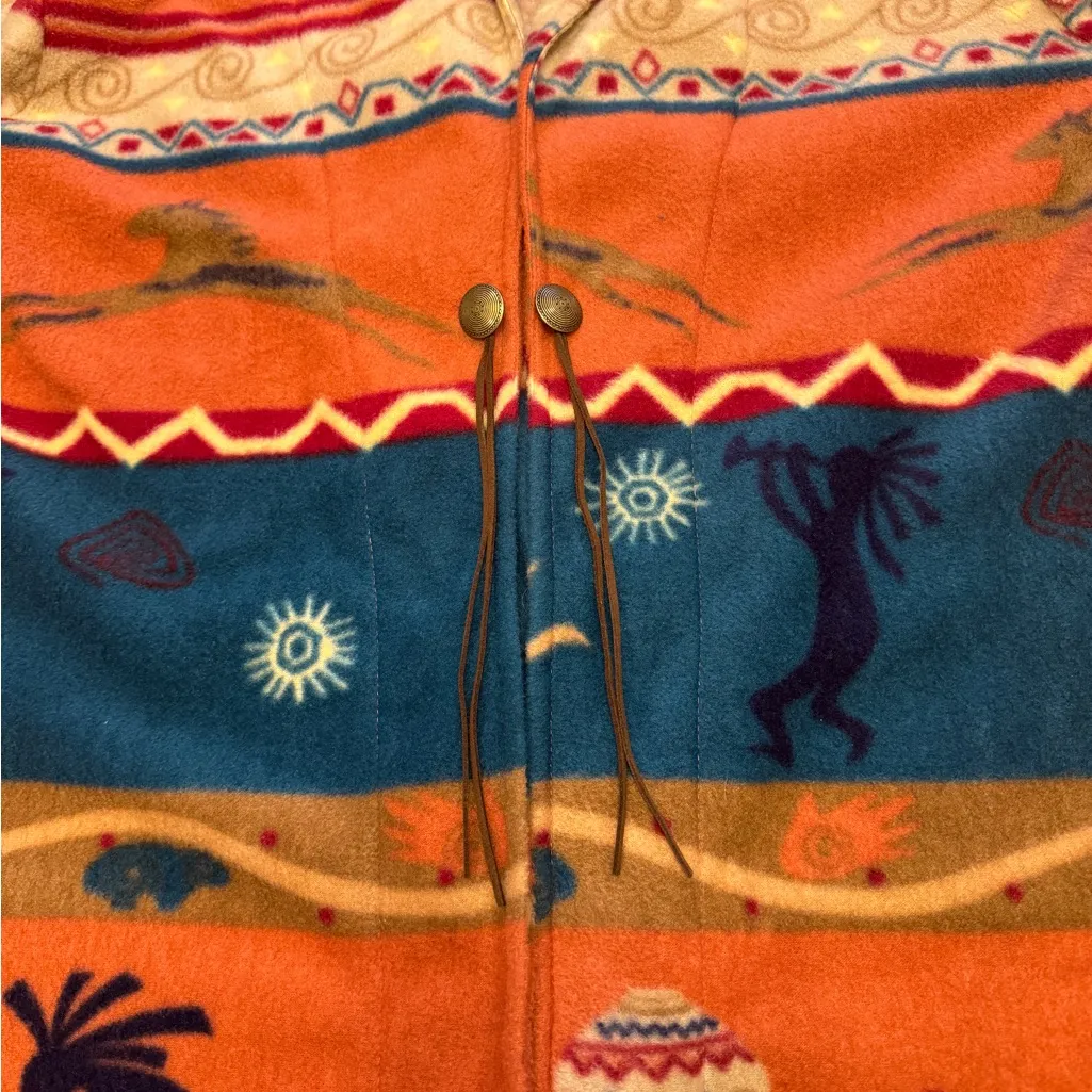 Lake Matley fleece jacket no size tag. See pics for measurements.‎ Aztec Orange Size L - Image 7