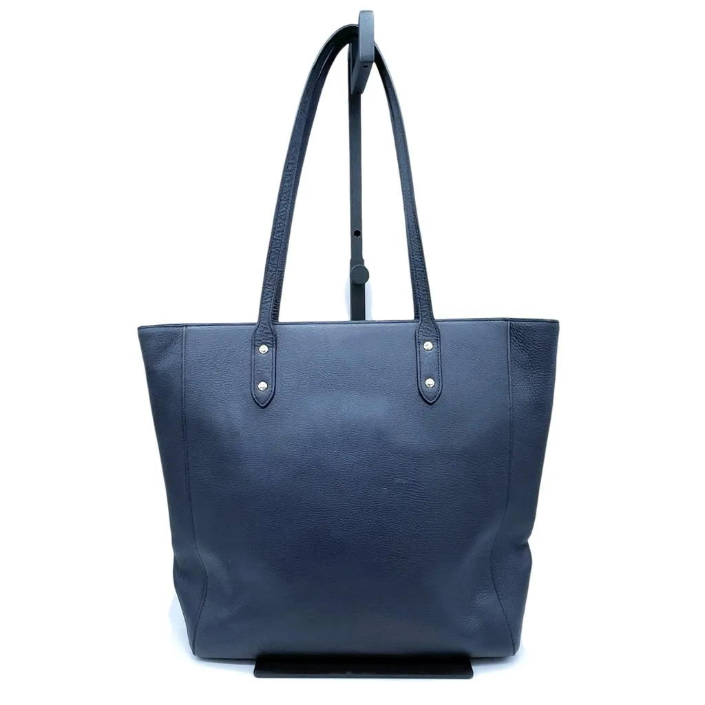 Coach F12184 Town Tote Midnight Navy Pebble Leather Shoulder Bag Gold Hardware - Image 3