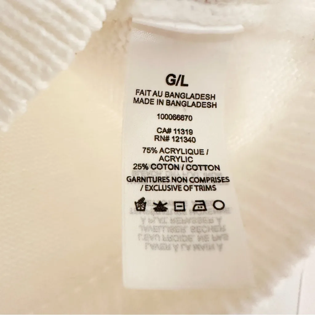 Garage Preppy Varsity Mini Sweater Vest V Neck Sleeveless White Black sz Large - Image 9