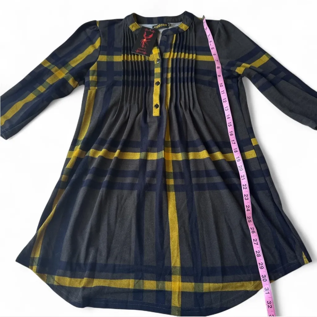 Reborn Plaid Shirt Dress Gray Size XL - Image 4