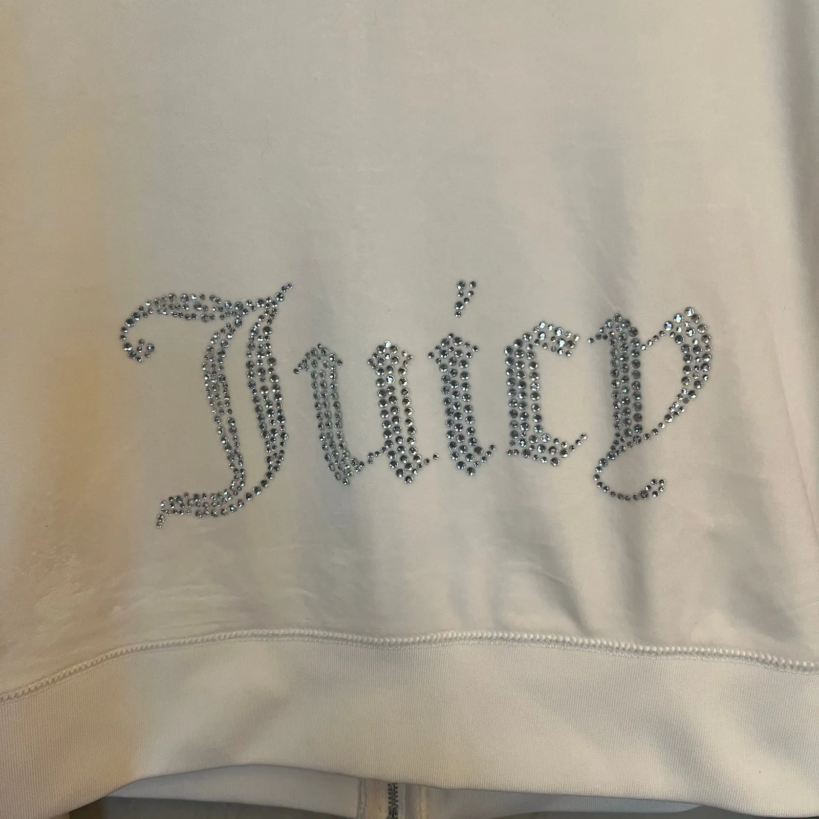 Juicy Couture Bling Cream Velour Sweatsuit Outfit XL Y2K Track Flared - Image 13