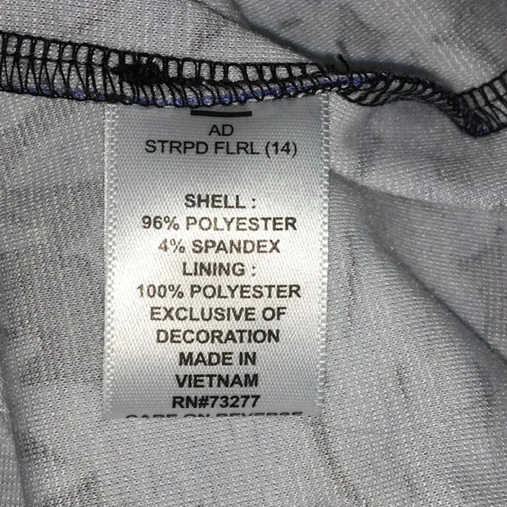 Elle Striped Floral Sleeveless Dress Pleated Blue - Image 5