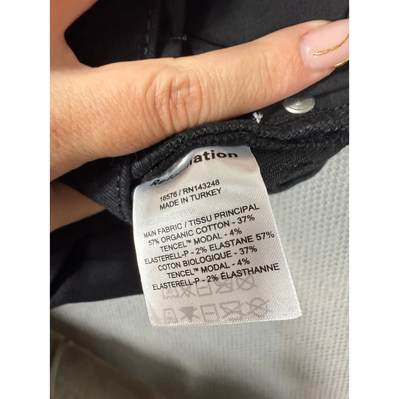 NEW- NWT! Reformation Harper High Rise Skinny Jeans Black Size 23 - Image 6