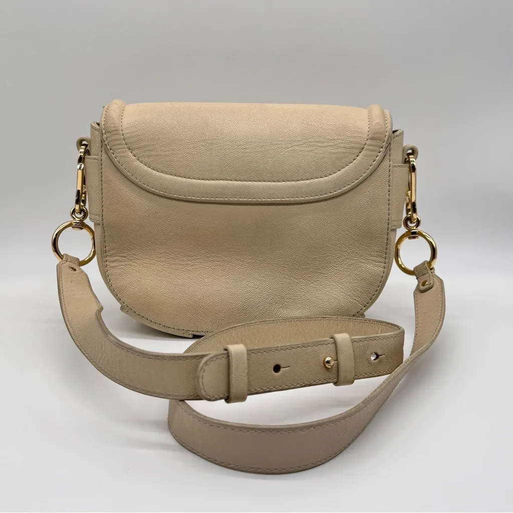 See By Chloe Authentic Mara Crossbody Bag Cream Off White Leather Preowned - Image 3