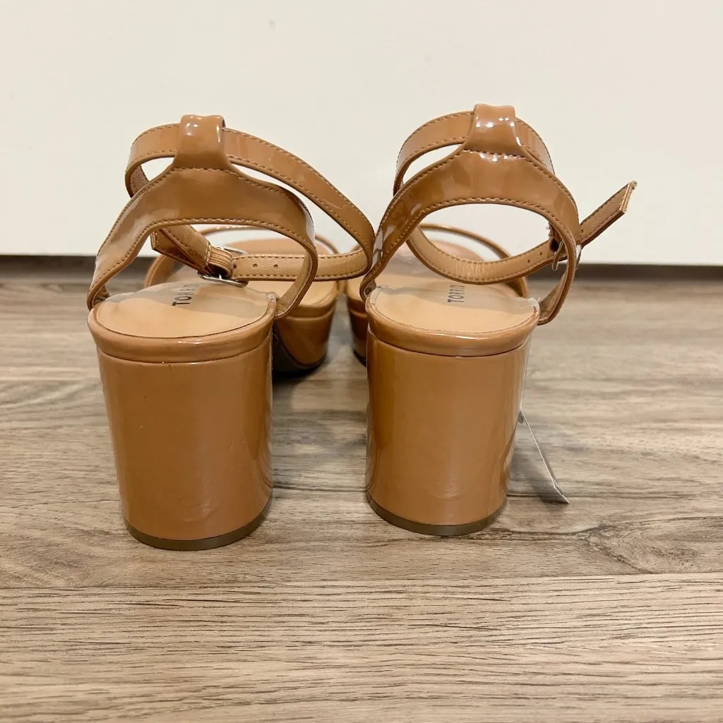 Torrid Platform Block Heel Sandal Nude Tan Size 11WW NWT - Image 8