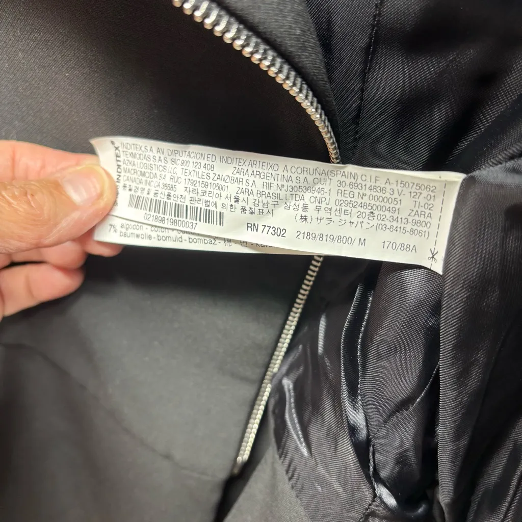 Zara Black Women's Blazer with Asymmetrical Zipper‎ - Image 7