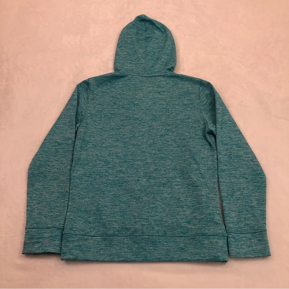 Under Armour Loose Blue Static & Neon Green Athletic Hoodie Sweatshirt Women’s S - Image 5