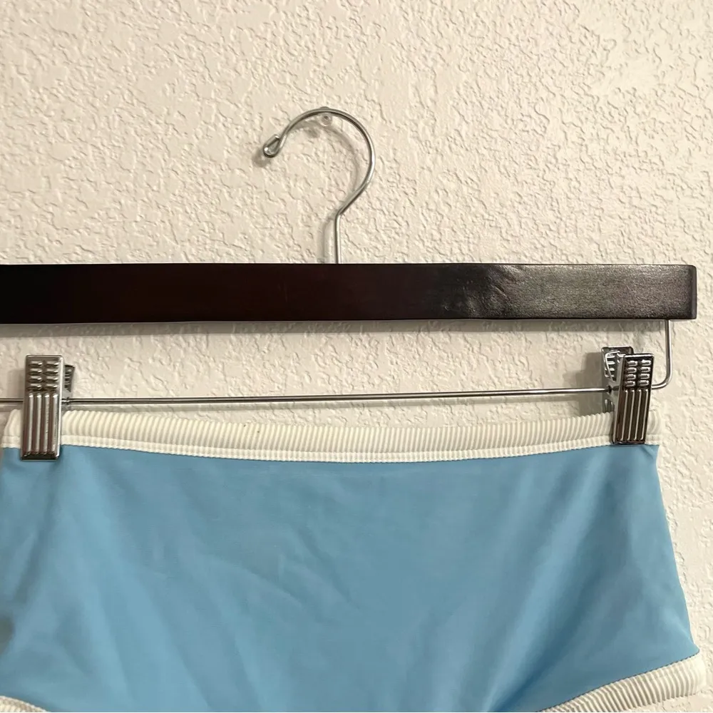 Aerie Womens Swim Bikini Bottoms Blue White High Waisted Cheeky Size Small - Image 3