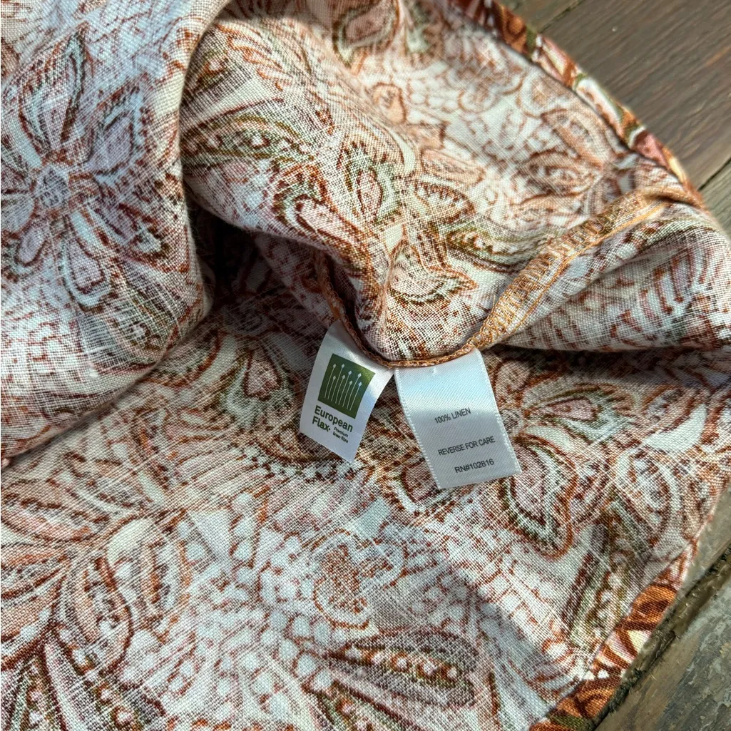 Garnet Hill 100% Linen Vale Square Neck Button Front Tank Dress ~ Size 6 💚🍄 - Image 10