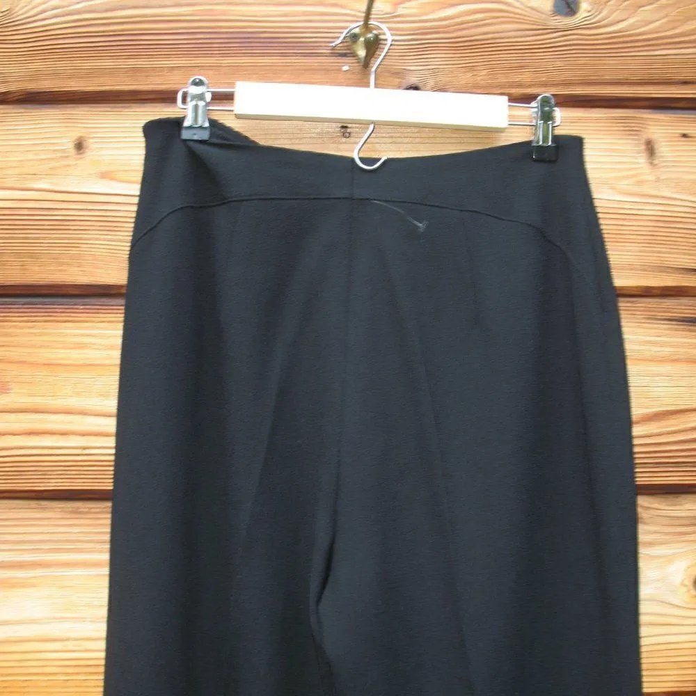 Escada High Rise Crepe Wool Flare Leg Pants Black Size 10 - Image 6