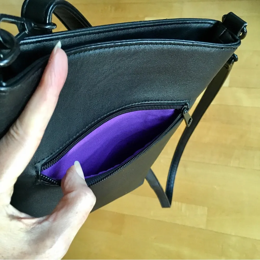 Pixie Mood  Aztec Abstract Crossbody Bag, Adjustable Strap, Black, Tan, Purple - Image 12