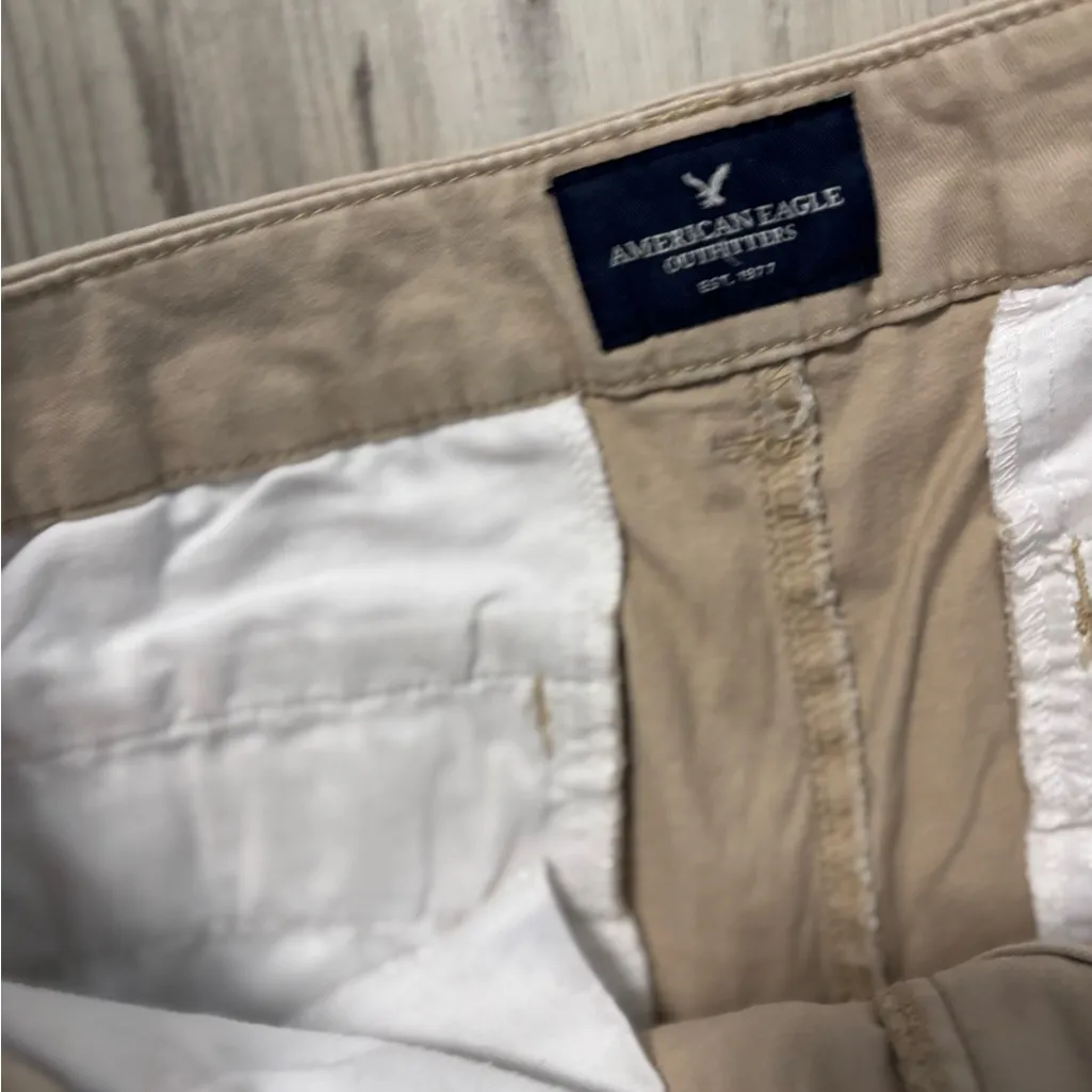 American Eagle Outfitters High Waist tan Shortie Stretch  Shorts - Image 4