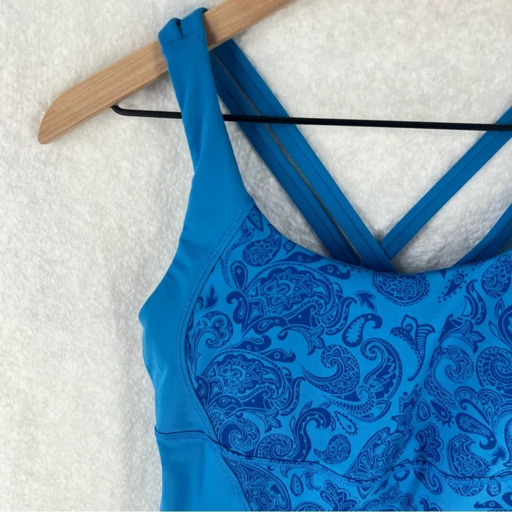 Lululemon Athletica Blue Paisley Printed Strappy‎ Racerback Tank - Image 2