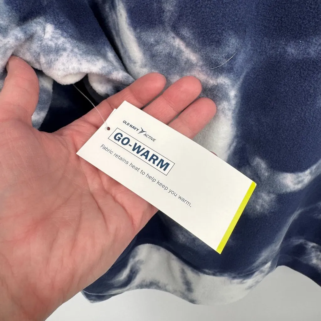 Old Navy Active Sweatshirt Womens  XL Blue White Tie‎ Dye Polyester NEW - Image 8