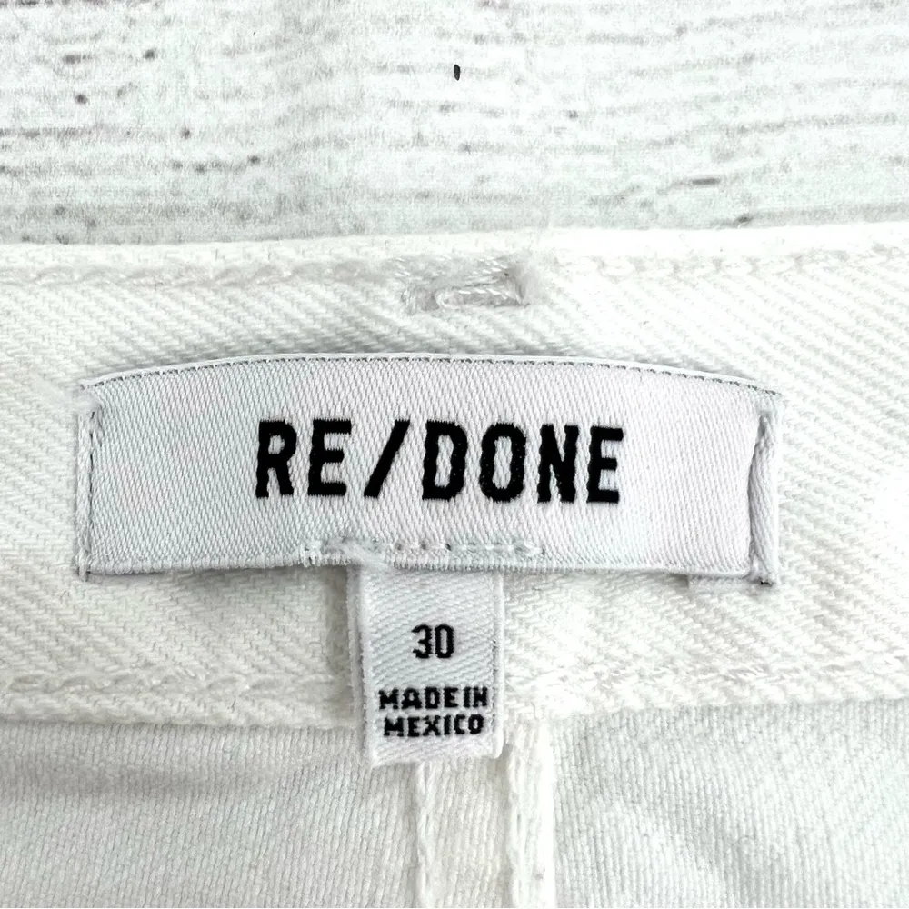 RE/DONE 70s High-Rise Stove Pipe Jeans White Destroyed High Waisted Size 30 - Image 10