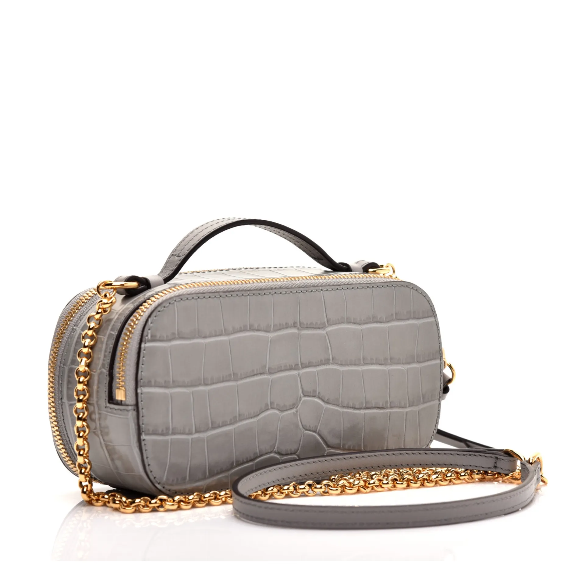 Mini C Vanity Bag Croc Embossed Leather New! - Image 2