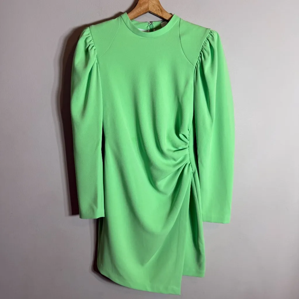 A.L.C. Cady Jane Long Sleeve Asymmetrical Mini Dress Womens 0 Green Cocktail NWT - Image 7