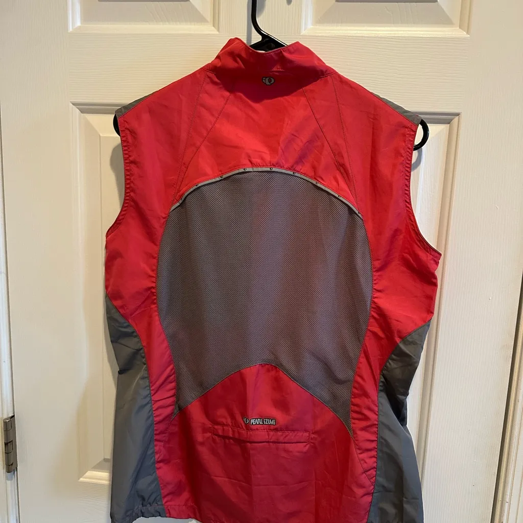 Pearl Izumi Cycling Full Zip Women's Red Gray Mesh Vest Large - Image 4