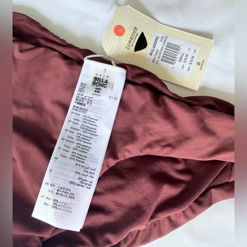 Billabong NWT  Sol Searcher Lowrider Bikini Bottoms - Java - S - Image 9