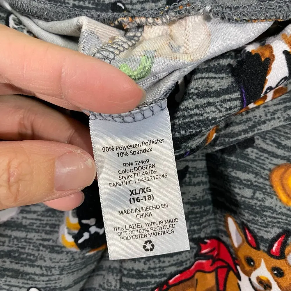Time & Tru Women's Halloween Corgi Dog Pull On Leggings Size XL - Image 5