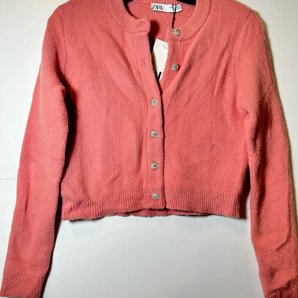 ZARA *NWT* soft Pink Button-Up cardigan - Image 6