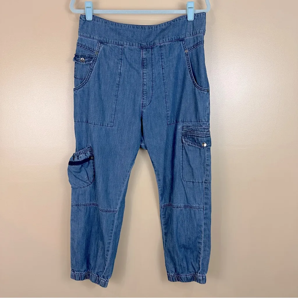 Anthropologie Pilcro And The Letterpress Ultra High Rise Denim Cargo Jogger 10 - Image 4