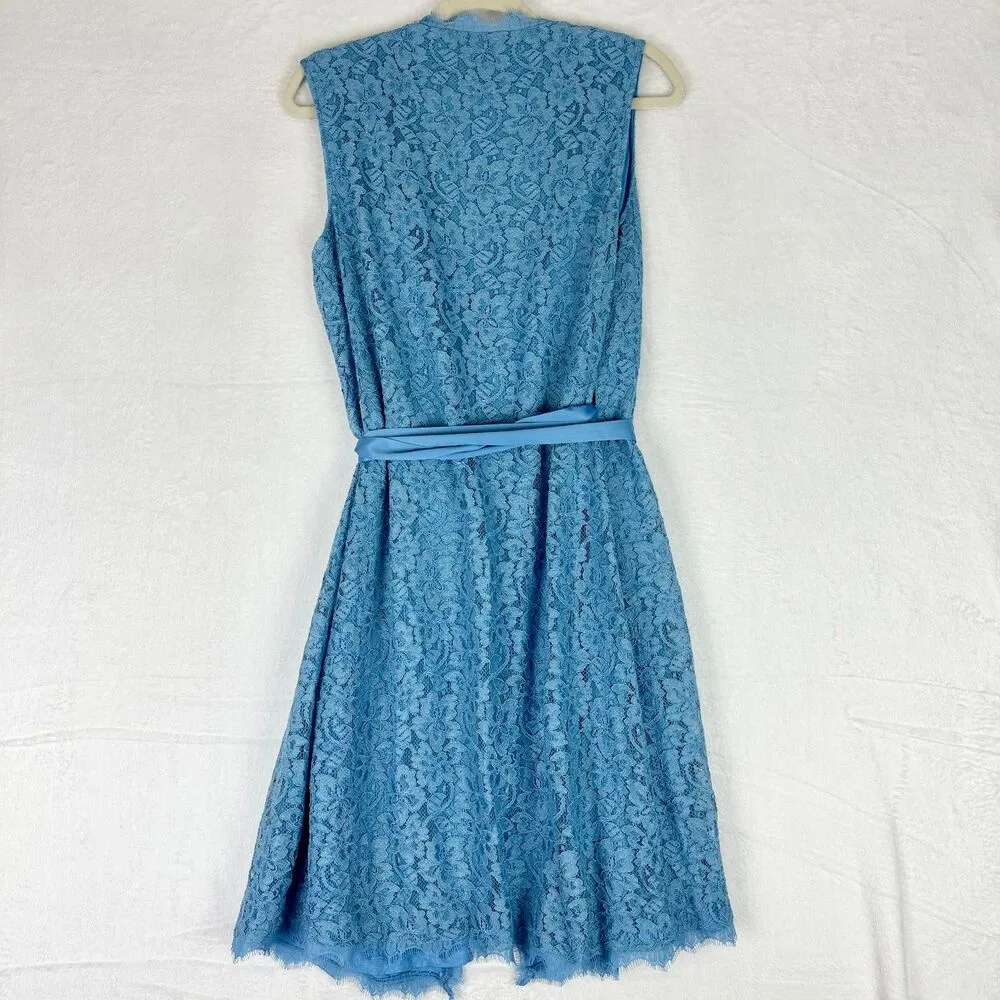 Julianna Lace Wrap Dress Oxford Blue Size Medium - Image 6