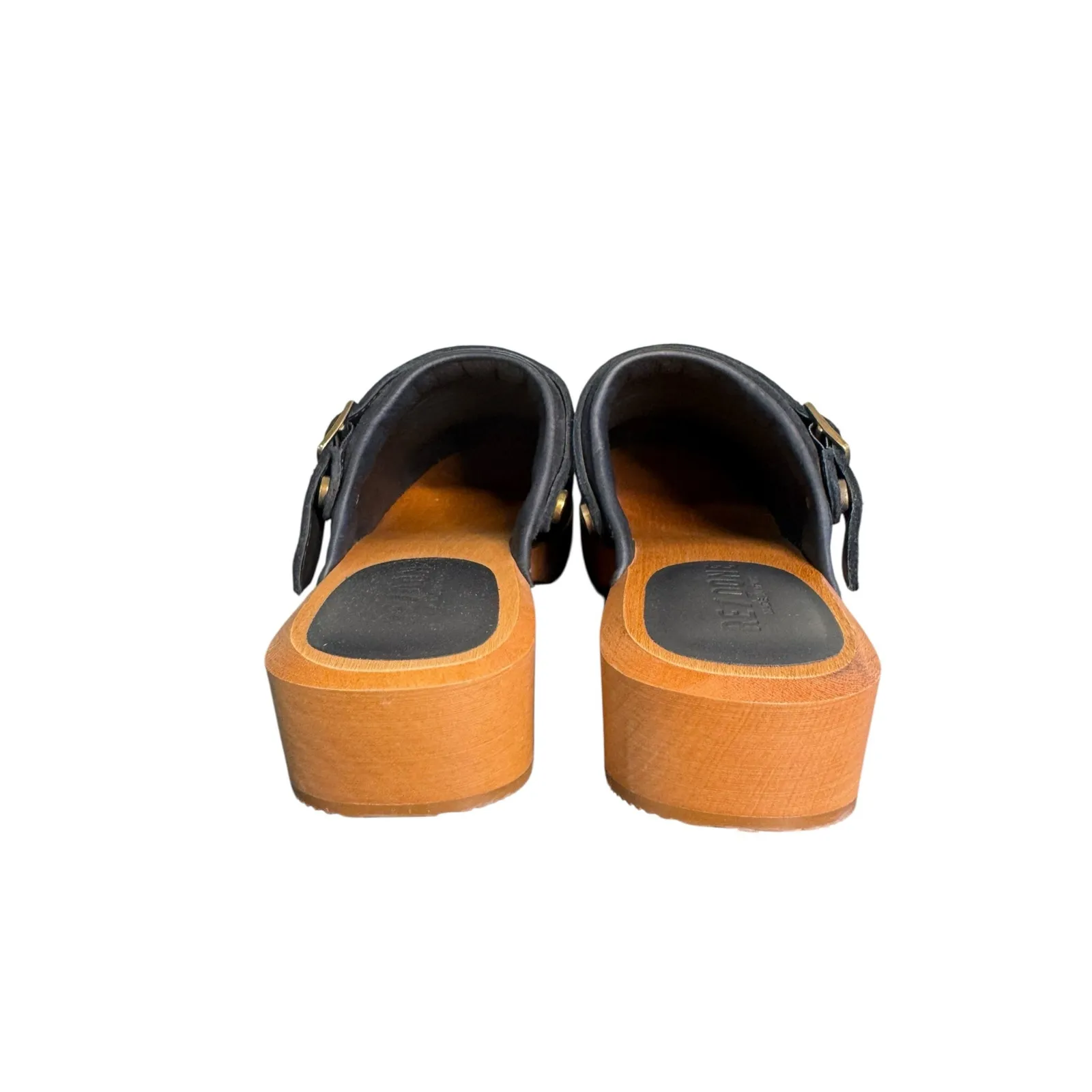 RE/DONE  NIB 70s Classic Leather Clogs in Black Suede Size 40 - Image 8