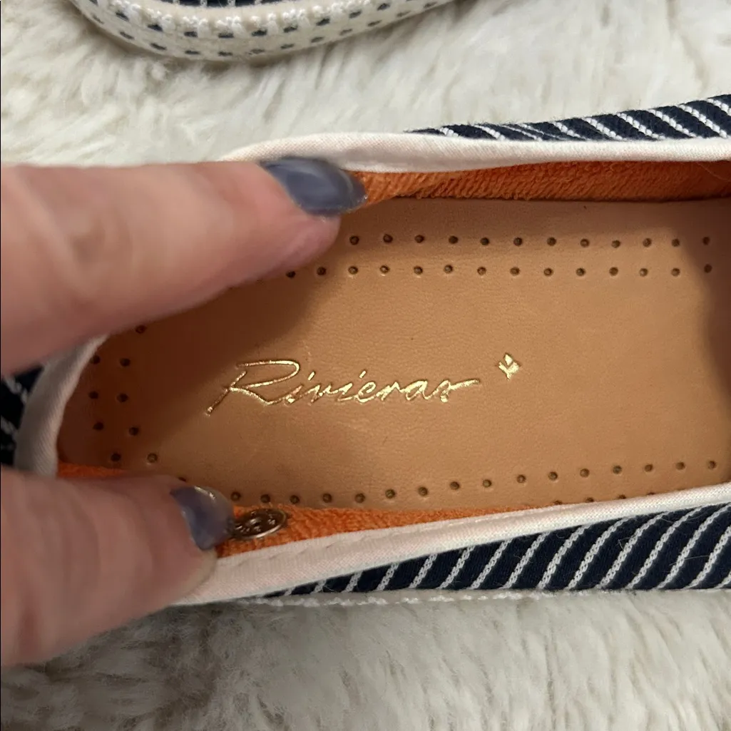 Rivieras Jean Raye 1056 Canvas Striped Loafer Size 9 - Image 8
