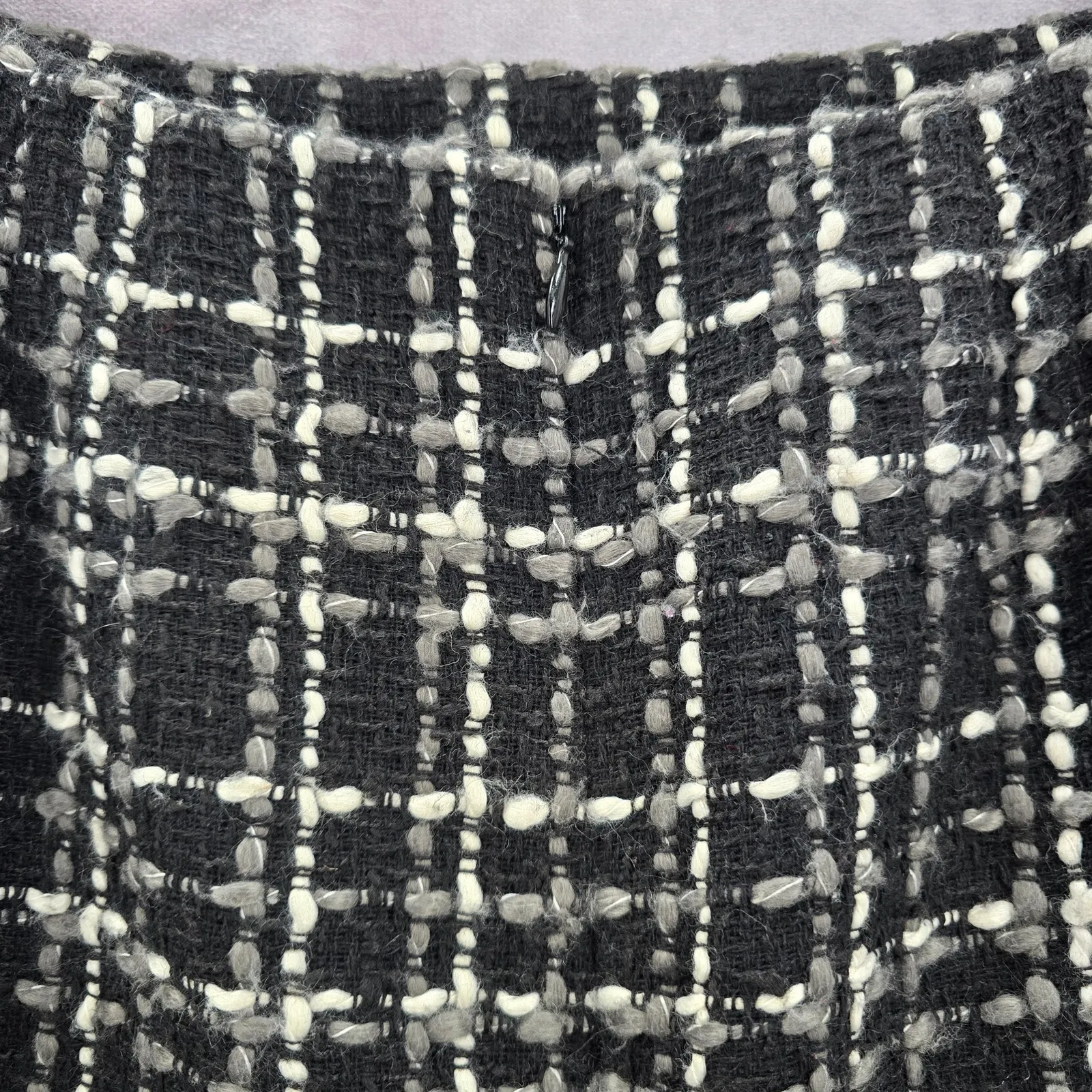 Ann Taylor Black Weave Plaid Tartan Preppy Mini Short Petite Skirt 6P - Image 3