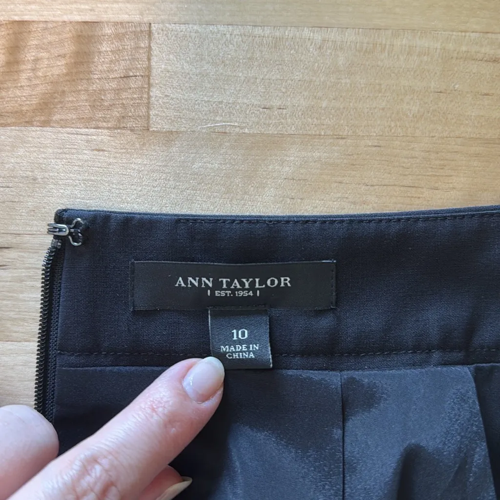 Ann Taylor Wool Blend Woven Black Career Pencil Skirt, 10 - Image 5