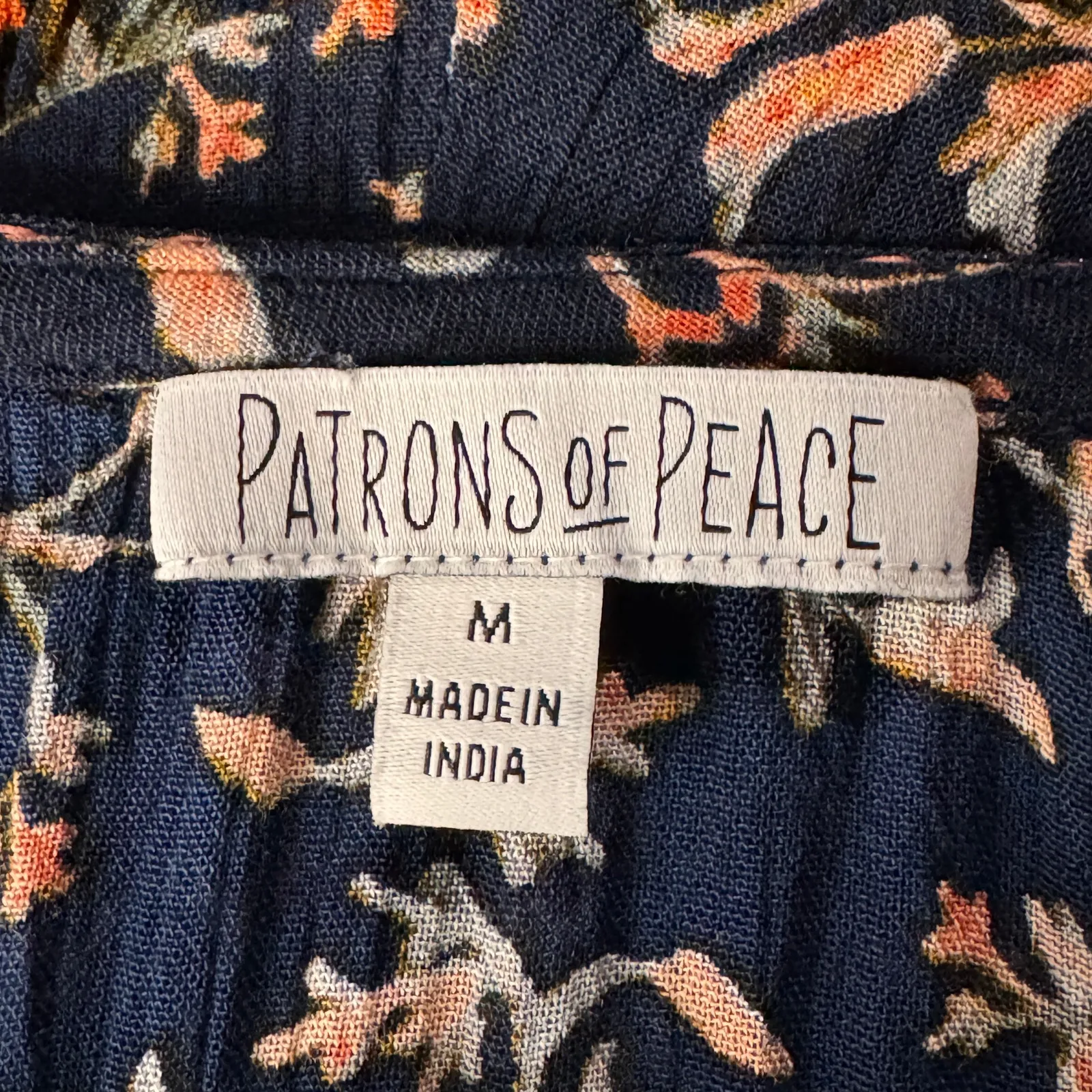 Patrons of Peace Medium Tank Top Floral Hi-Low V-Neck Embroidered Ruffled Gauzy - Image 9