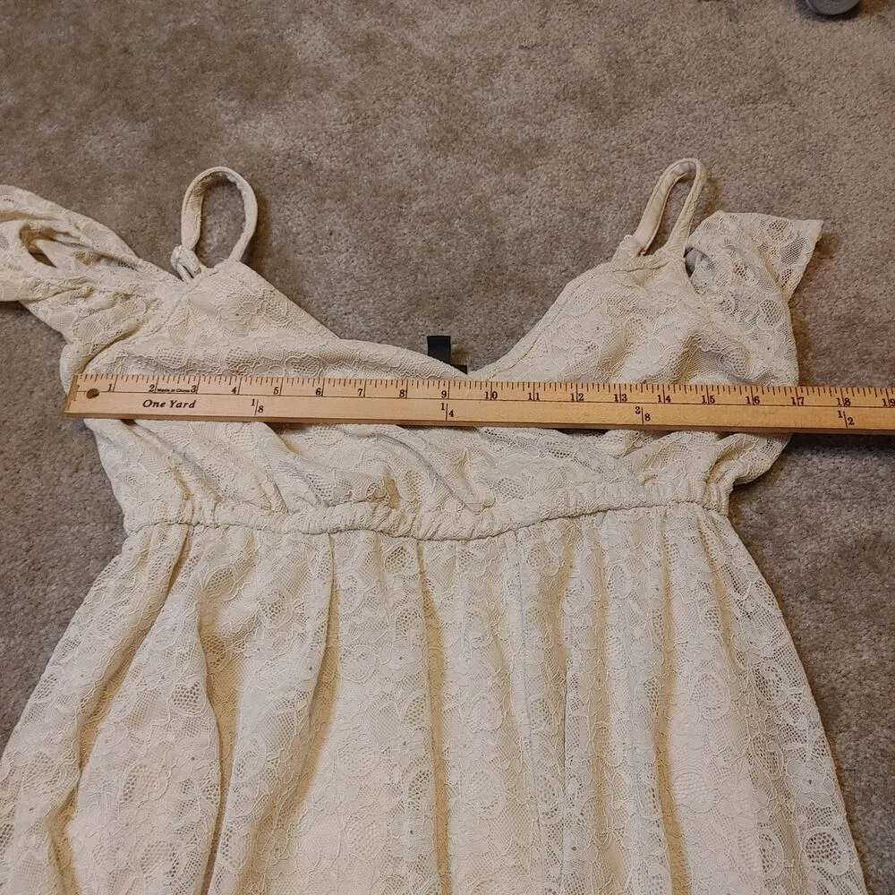 Torrid Size 00 Vanity Sizing Short Dress Stretchy Ivory Rehearsal Dinner Dress - Image 10