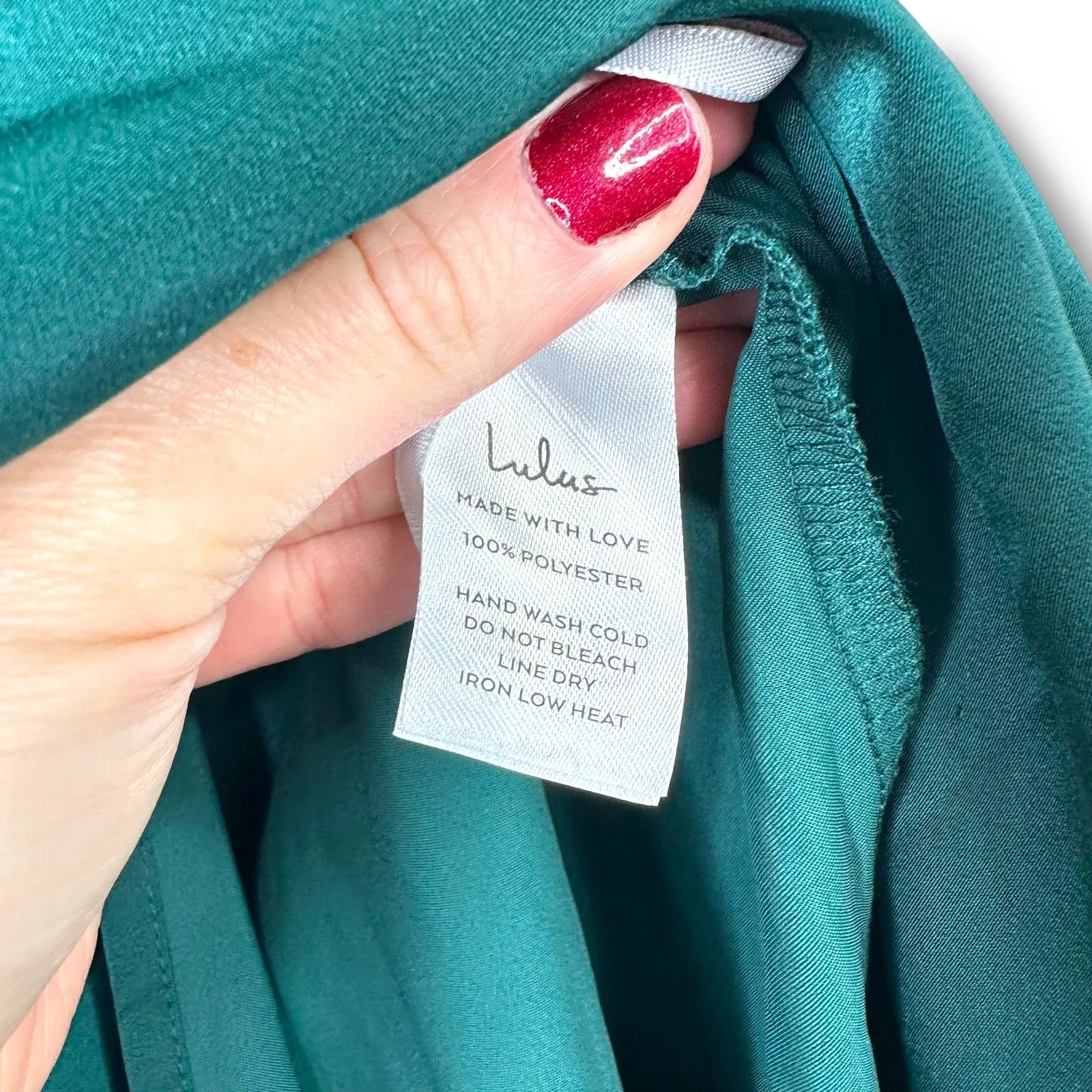 Lulus NWOT Hollywood Woman Forest Green Satin Cowl Neckline Midi Dress Medium - Image 10