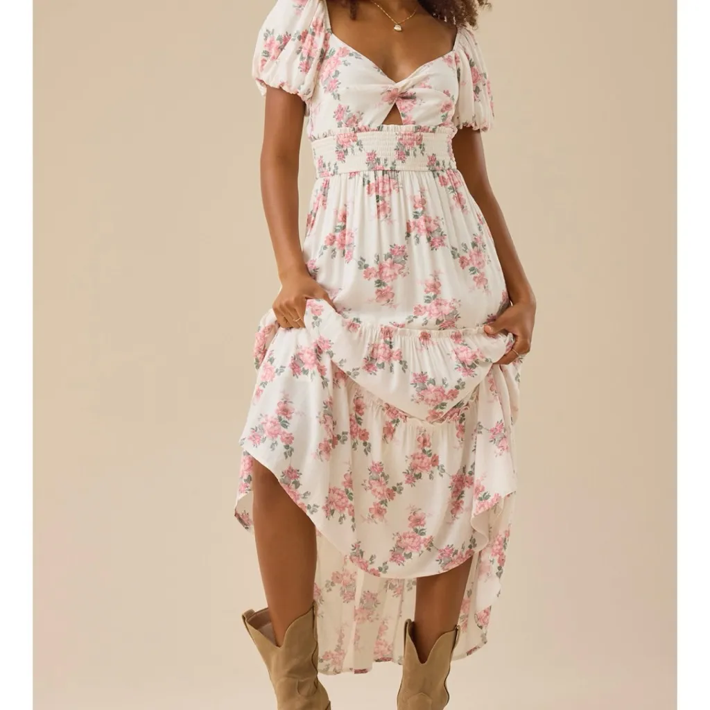 Altar’d State Pink Floral Maxi Dress Size XL Available NWT - Image 3