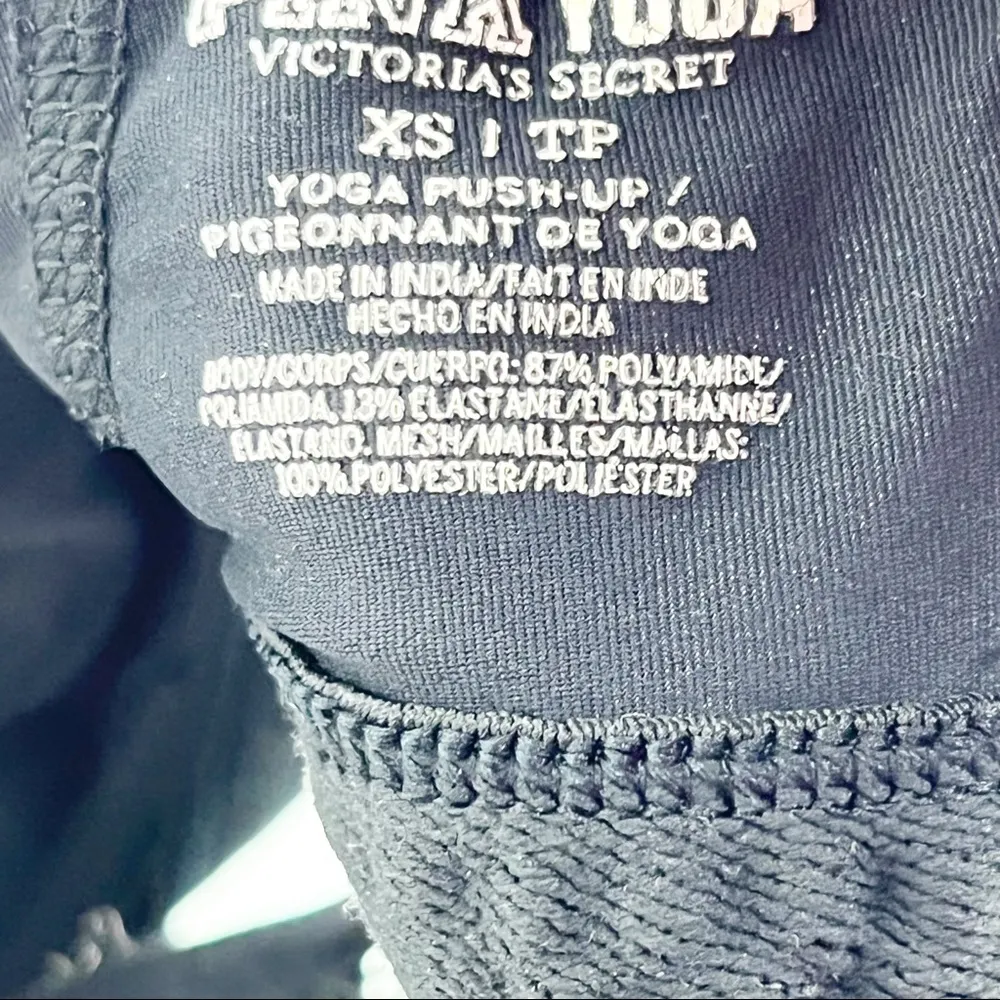 PINK VICTORIA’S SECRET Blue Marled Strappy Yoga Push Up Bralette, Size XS - Image 6