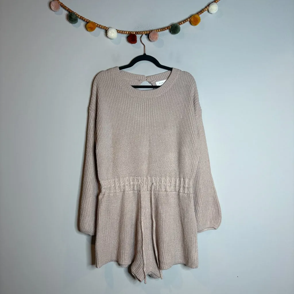 MABLE Johanna sweater romper in Taupe Tan Size M - Image 2