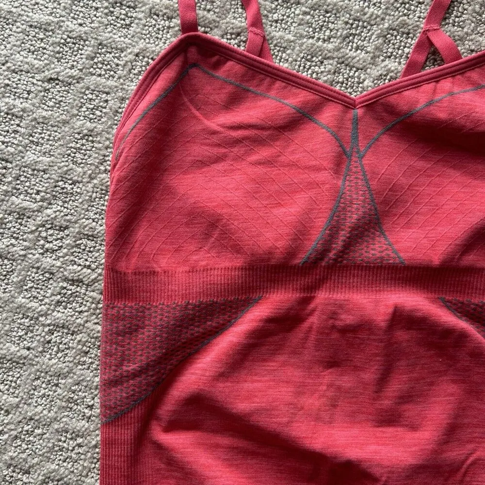 Unbranded Tank Top Cami Camisole Shapewear Workout Womens S Red Pink Shelf Bra - Image 2