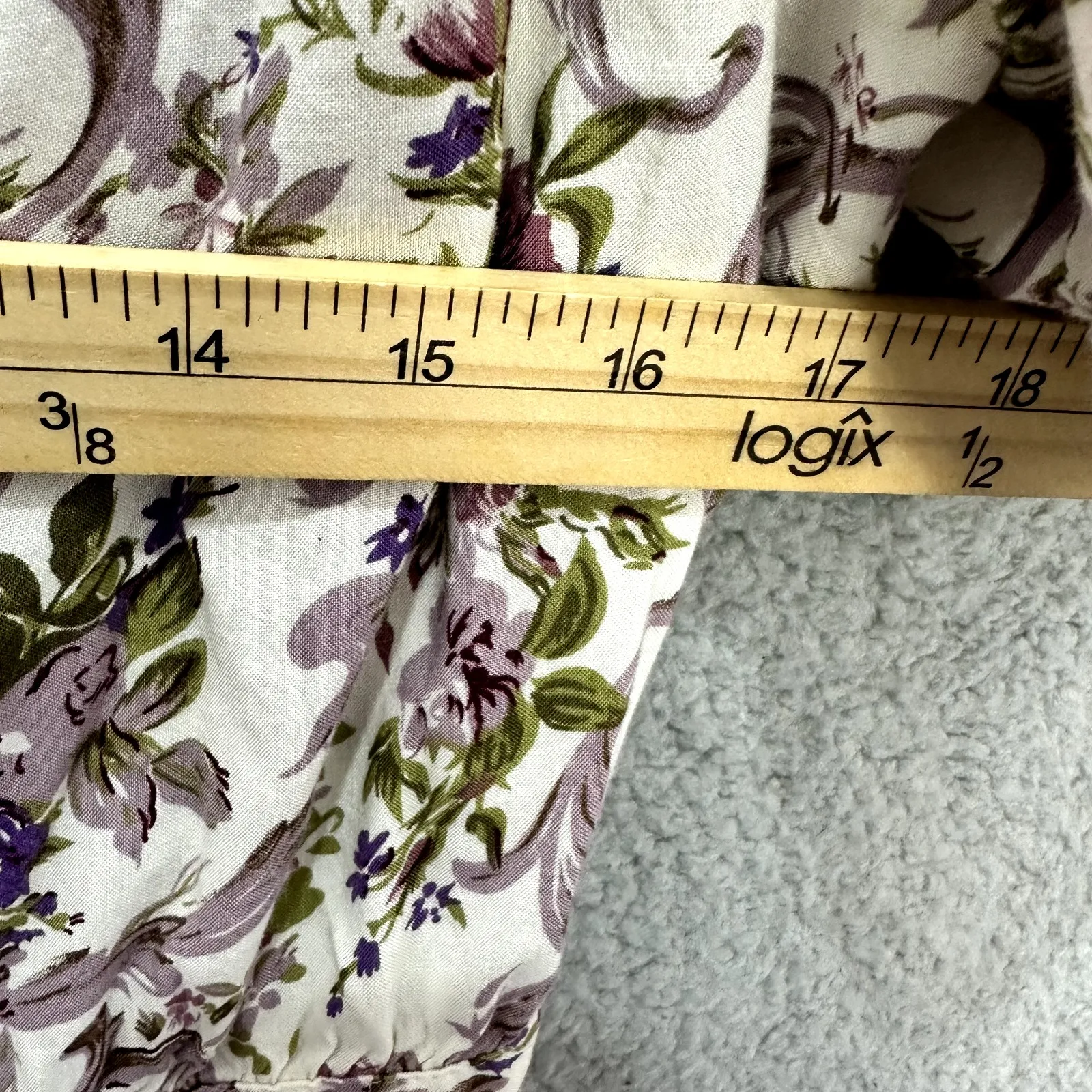 Vtg 90s Karin Stevens Dress 6 Floral Puff Sleeve Cottagecore Prairie Lace Modest - Image 8