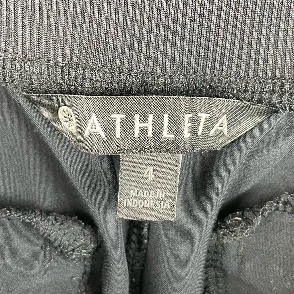 Athleta Brooklyn Ankle Pant Black Women's Size 4 Knit Panels Slim Leg Joggers - Image 5