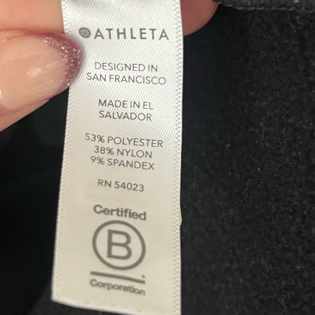 Athleta Polartech Funnel Neck fleece pullover jacket XS Black Workout - Image 12