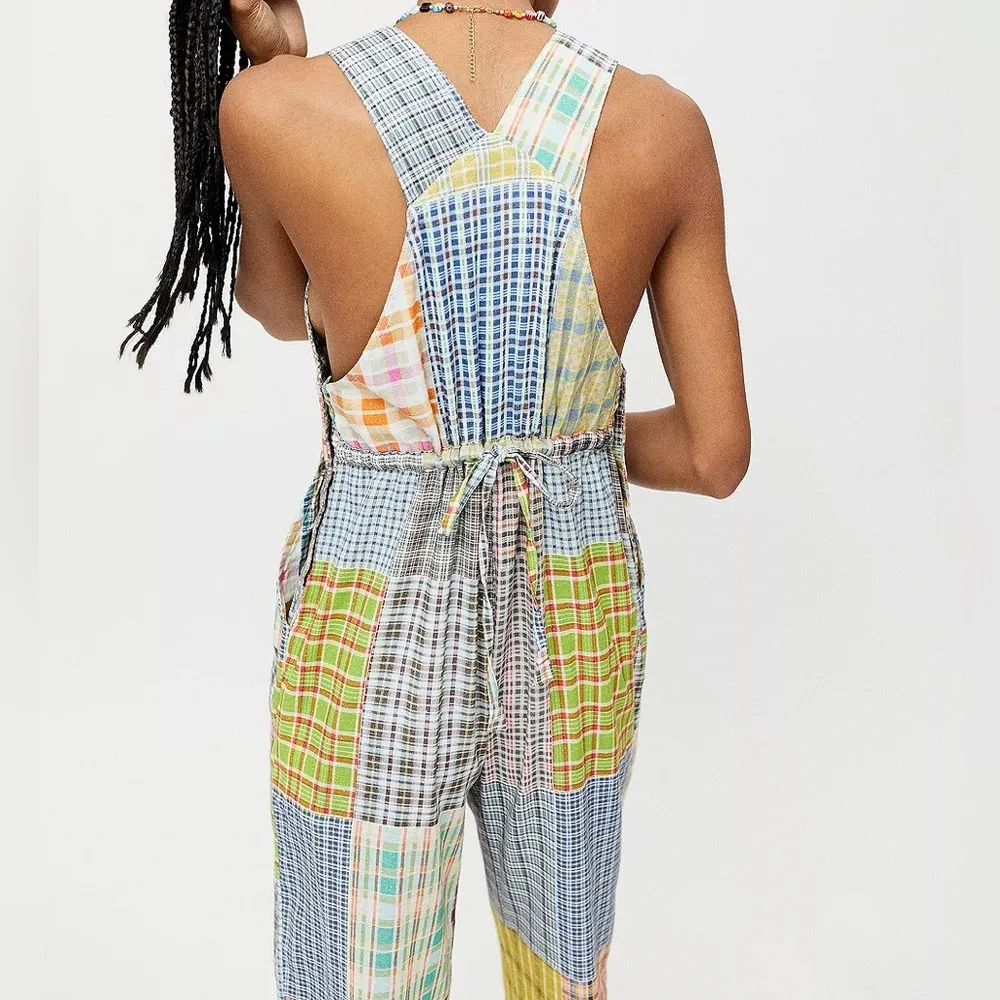 Urban Outfitters Nikki Patchwork Dungarees Overalls Size XS - Image 4