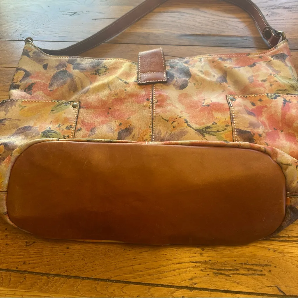 Patricia Nash Large Floral Italian Leather Hobo Shoulder Bag - Image 8