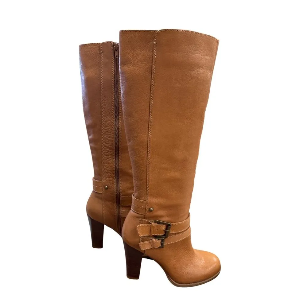 Nine West Womens Brown Leather Knee-High Boots Size 7.5M SKU 7166 - Image 5