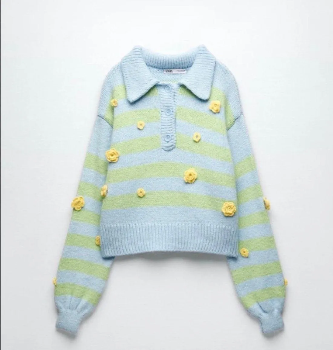 Floral Embroidered Knit Sweater - Image 7